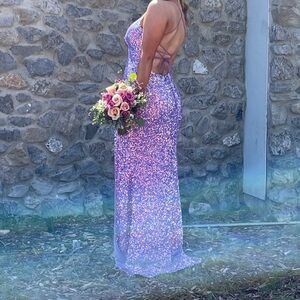 Elegant Purple Sequin Gown